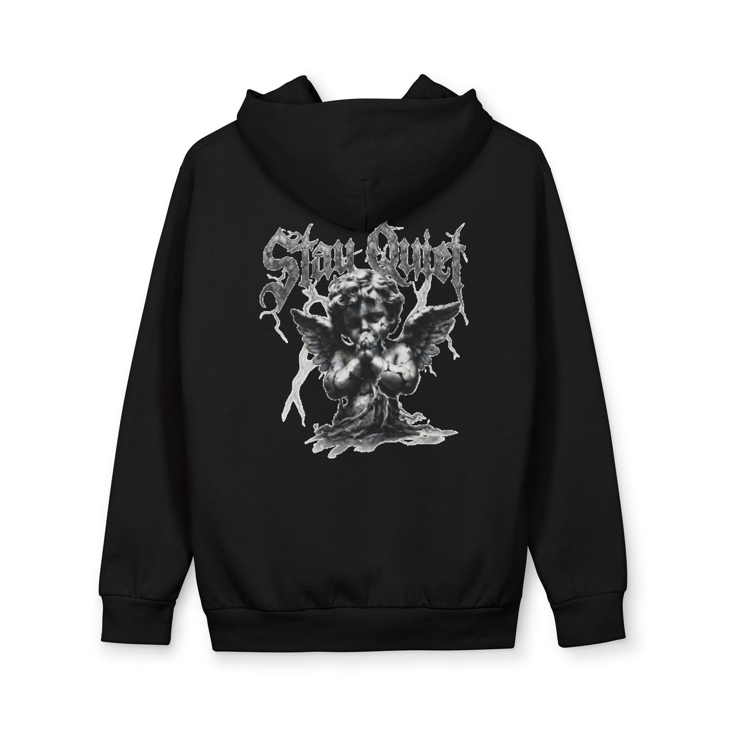 Sweat à capuche Streetwear Stay Quiet — Pull Chérubin Gothique