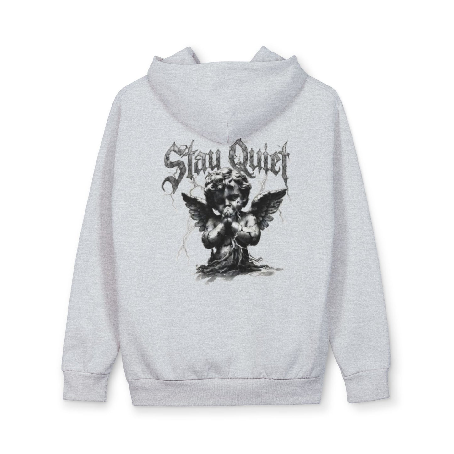 Sweat à capuche Streetwear Stay Quiet — Pull Chérubin Gothique